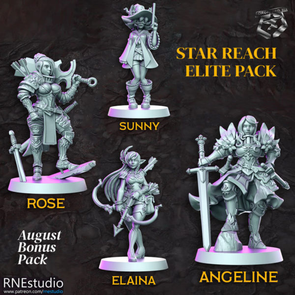 Star-Reach-Elite-Pack-August-Bonus-RN-Estudio-inside-the-magic-forest-collection-figurines-fantasy-tabletop-RPG-3D-miniatures