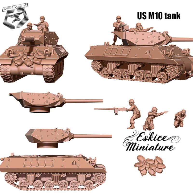 Wwii Usa M10 Tank And Crew – Forgelord.3d Fantasy Miniatures