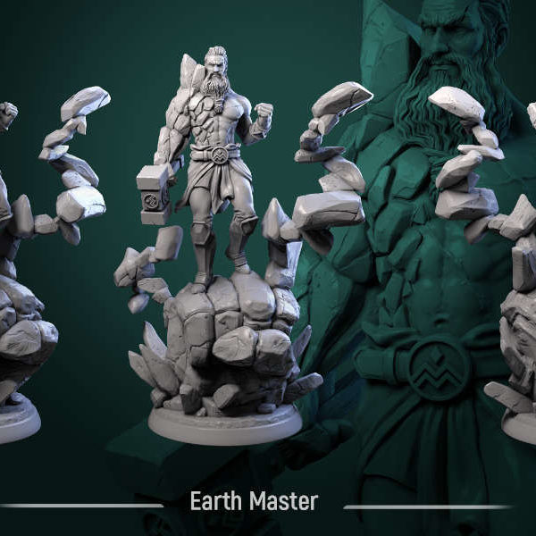 Earth-Master-75mm-figurines-fantasy-tabletop-RPG-3D-miniatures-white-werewolf-tavern