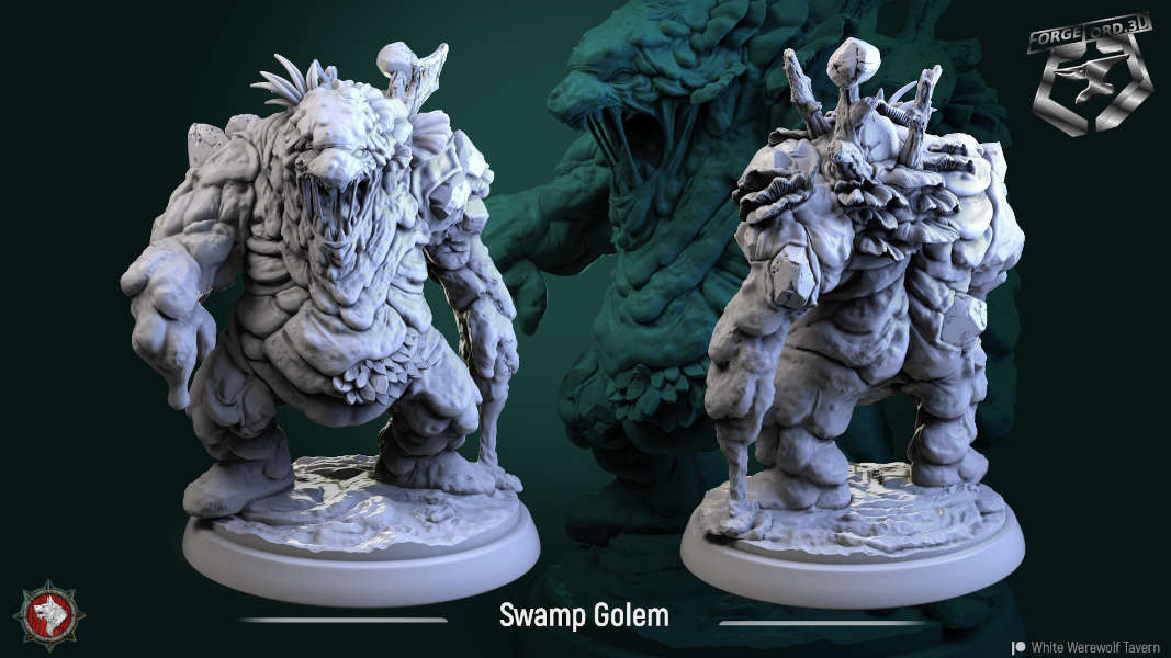 Swamp Golem, 32mm - ForgeLord.3D Fantasy Miniatures