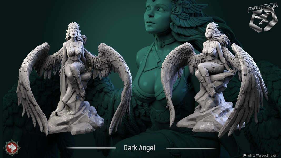 Dark Angel, statue 75mm - ForgeLord.3D Fantasy Miniatures