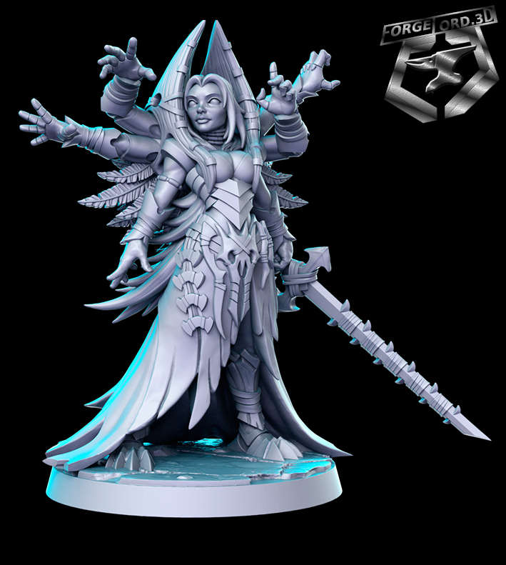 Kujla priestess with 6 arms - ForgeLord.3D Fantasy Miniatures