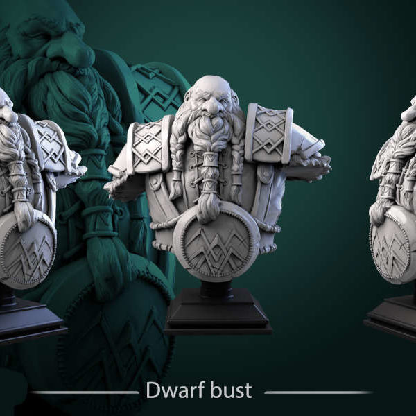 Dwarf-bust-75mm-figurines-fantasy-tabletop-RPG-3D-miniatures-white-werewolf-tavern