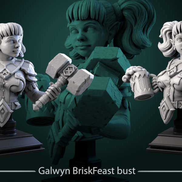 Galwyn-BriskFeast-bust-75mm-figurines-fantasy-tabletop-RPG-3D-miniatures-white-werewolf-tavern