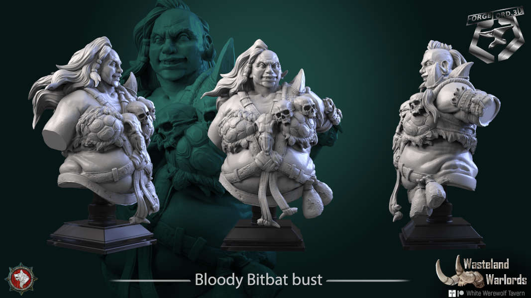 Bloody Bitbat, bust 75mm - ForgeLord.3D Fantasy Miniatures
